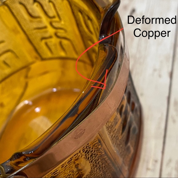 Vintage 70’s Princess House Amber Etched Glass Hanging Planter Plant Holder - Picture 13 of 13